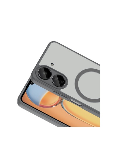 Maks Technology Redmi 13c Kılıf M-safe Şarj Özellikli Mkst Babet Kapak - Gri