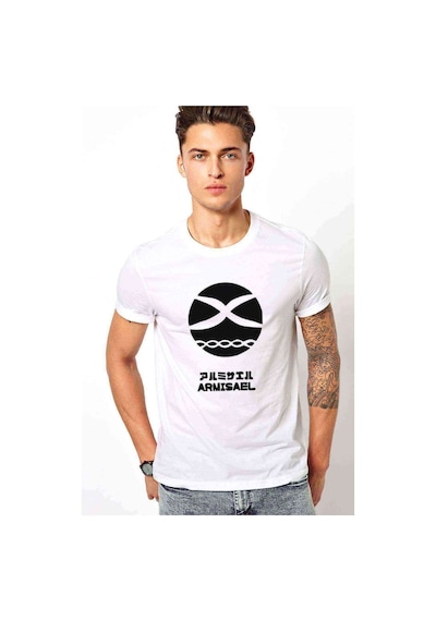 Evangelion Armısael Baskılı Beyaz Erkek Tshirt