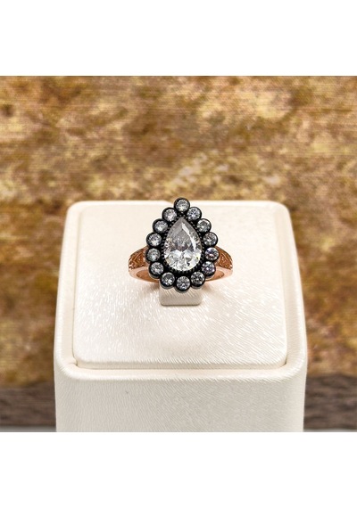 Elmas Montür Rosegold Damla Gümüş Set Takım - Lvrset06 Rose Gold