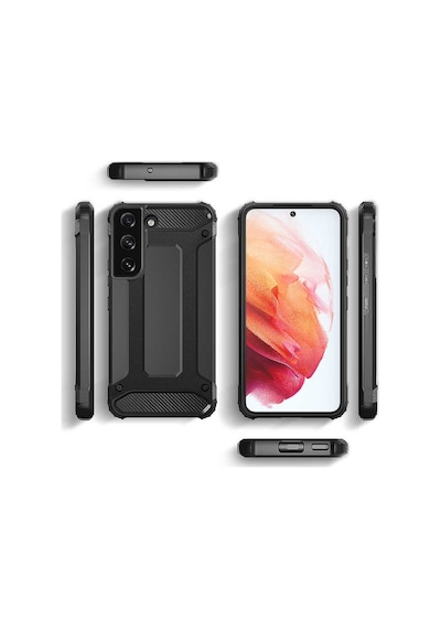 Noktaks - Samsung Galaxy Uyumlu S22 - Kılıf Çift Katman Zırh Tank Crash Military Kapak - Mavi