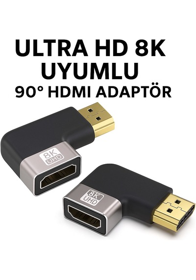 8k Destekli Sağ Açılı Hdmı Dönüştürücü 90 L Tipi Adaptör