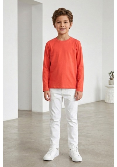 Kiagu Erkek Çocuk Uzun Kollu Basic Düz Tişört %100 Pamuk Bisiklet Yaka T-shirt 2-13 Yaş Nar Çiçeği Kiagu Erkek Çocuk Uzun Kollu Basic Düz Tişört %100 Pamuk Bisiklet Yaka T-shirt 2-13 Yaş Nar Çiçeği