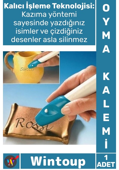 Kalem Ez Graver Profesyonel Kalıcı Markalama Pratik Pilli Metal Ahşap Cam Şık Gravür Oyma Kalemi