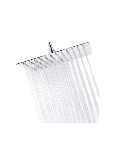25x25 Cm 304 Paslanmaz Çelik Tepe Duşu Geniş Kare Duş Başlığı, Sabit Tepe Duş Başlığı, Handshower Uyumlu, Modern Ve Dayanıklı Duş Sistemi Parçası Kare 000 Açık Krem