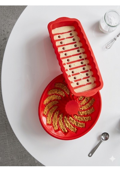 Kırmızı Silikon Baton Kek Kalıbı 26x12 Cm-kırmızı Silikon Oval Kek Kalıbı 27x6 Cm