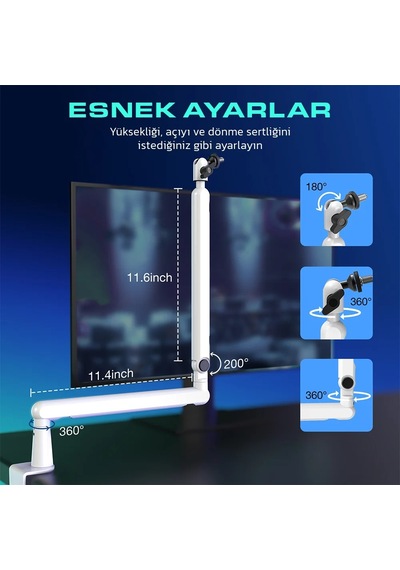 Fifine Bm88 Mikrofon Standı Sehpası Ayaklığı Beyaz