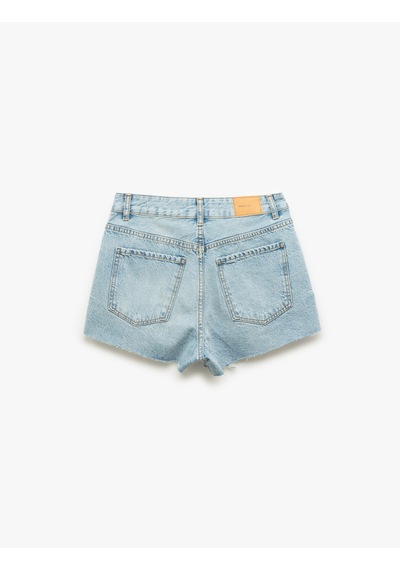 Koton Yüksek Bel Rahat Kesim Pamuklu Yırtık Mini Denim Şort Orta İndigo 5sal40003md Indigo Koton Yüksek Bel Rahat Kesim Pamuklu Yırtık Mini Denim Şort Orta İndigo 5sal40003md Indigo