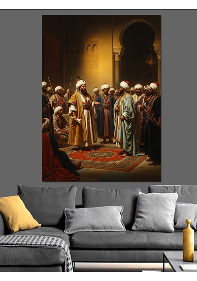 Ahşap Tablo Osmanlı Sarayı İbadet Sahnesi