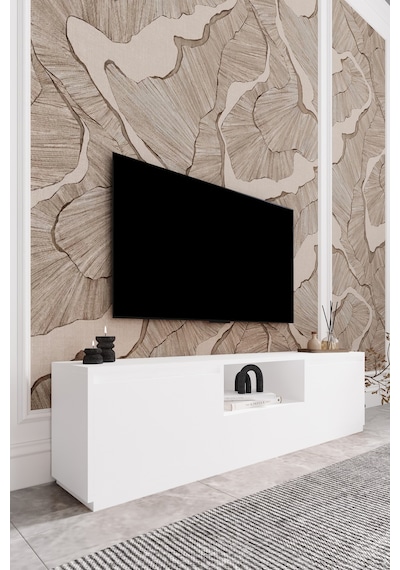 Vanguard 3 Kapaklı Tv Ünitesi 160 Cm - Beyaz Beyaz