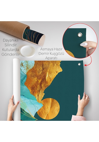 Dağların Üstündeki Güneş Manzarası Duvar Örtüsü-7648