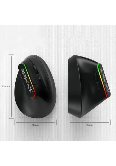 Techtic 2.4g Kablosuz Dikey Tasarım Mouse Çift Modlu Rgb Ergonomik Şarj Edilebilir Sessiz Mod Ofis Oyun Dikey Ergonomik