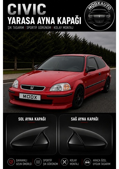 Honda Civic 1996-2001 Araca Özel Yarasa Ayna Kapağı