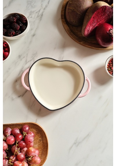 Karaca Love Demir Döküm Emayeli Sahan 16 Cm Pembe
