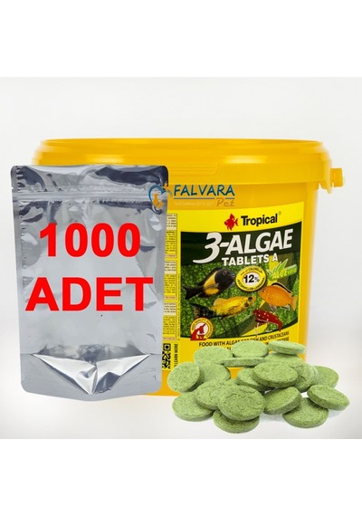 1000 Adet Tropical 3-Algae Tablets A Kovadan Bölme Tablet Balık Y