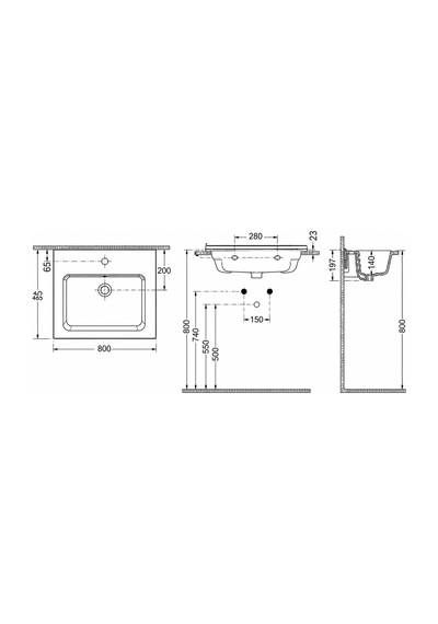Dura Sees Tezgah Üstü Slim Lavabo 80x46,5 Cm Dolap Uyumlu Batarya Delikli Beyaz 5820