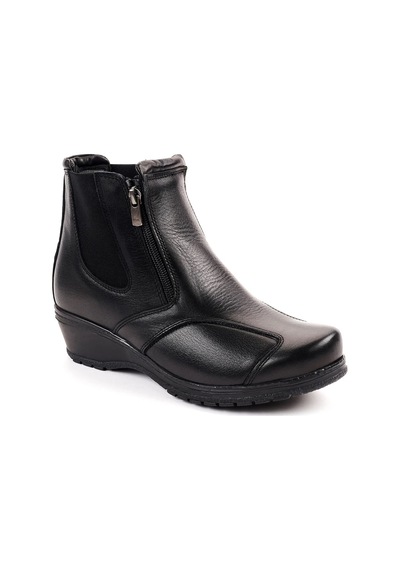 Forelli DUDE 25652-K Kadın Kışlık Deri Comfort Bot Siyah