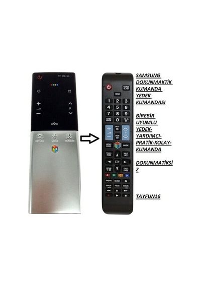 Samsung Uyumlu Dokunmaktik Akıllı Kumanda -Yedek Kumandası