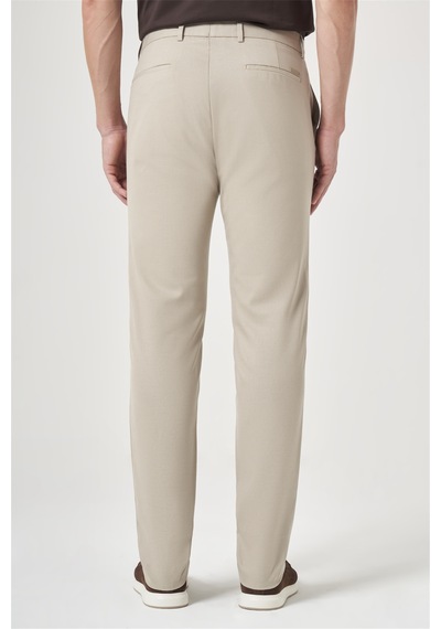 İmza Krem Rengi Yan Cep Slim Fit Esnek Chino Pantolon 1003260154 Koyu Krem