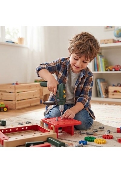 TıfılToys Bosch Lisanslı Orjinal Işıklı Ve Sesli Oyuncak Matkap Işıklı Ve Sesli Gerçekçi Eğlence
