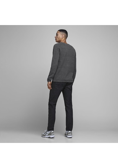 Jack & Jones Bisiklet Yaka Kazak-Hill 12157321 Dark Grey Melange Koyu Gri