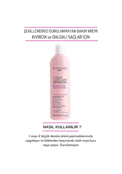 Byphasse Bukleli Saçlar İçin Şekillendirici Bakım Kremi 250 ML