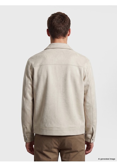 Lcw Vision Bej Loose Fit Süet Görünümlü Erkek Ceket
