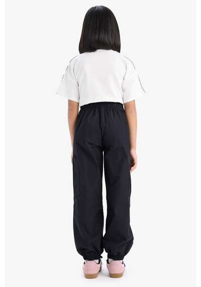 DeFacto Kız Çocuk Paraşüt Kargo Jogger Paça Pantolon E0162A825SMBK27 Siyah
