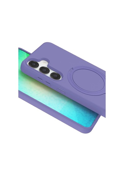 Newface - 323 -  Galaxy Uyumlu S25 Regal Magsafe Standlı Kapak - Glblseme - - Lila LİLA