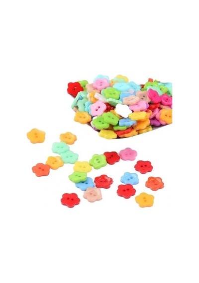Çiçek Renkli Düğme Renkli Papatya Düğme 1,4 Cm - 25 Adet