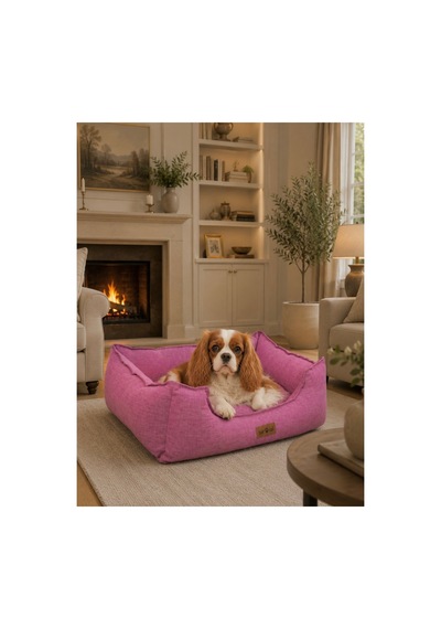 Premium Kedi Ve Köpek Yatağı Kafa Destekli Kaydırmaz Taban Yıkanabilir Fermuarlı Çift Taraflı Minder %100 Boncuk Elyaf Pembe 1607705364