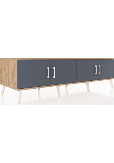 Kronos Tv Ünitesi 2 Raflı 4 Kapaklı 176x59x51 Çam-antrasit/aytaşı Antrasıt/aytası Kronos Tv Ünitesi 2 Raflı 4 Kapaklı 176x59x51 Çam-antrasit/aytaşı Antrasıt/aytası