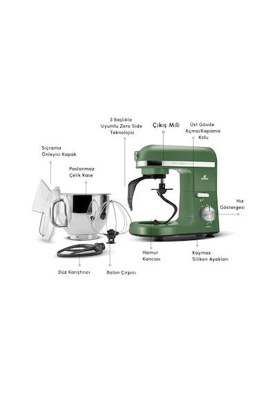 Karaca Mastermaid Chef Pro 1750 W Çift Kollu Stand Mikser