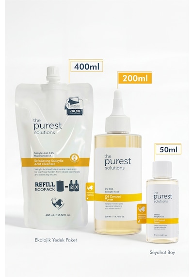 The Purest Solutions Yağlı Ve Karma Ciltler için ve Siyah Nokta Karşıtı Salisilik Asit Tonik 200 ml