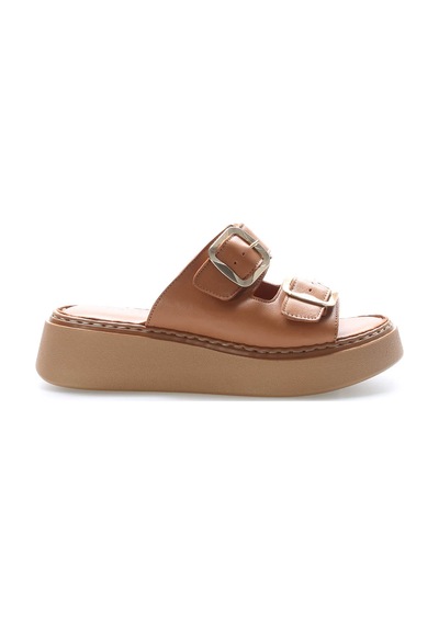 Fast Step Hakiki Deri Kadın Klasik Sandalet 621za1140 Taba