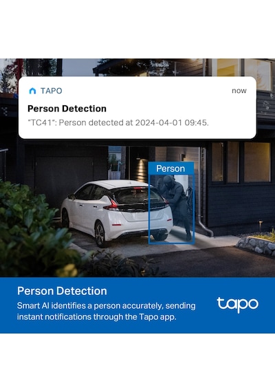 Tp-lınk Tapo Tc41 2k Renkli Gece Görüşü Hareket Takibi Ses Işık Alarmı Dış Mekan Wi-fi Güvenlik Kamerası