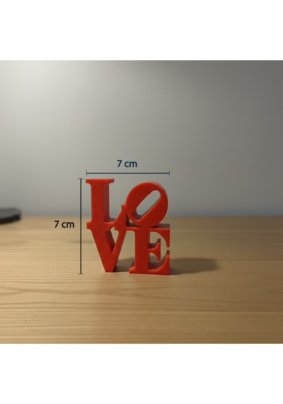 Modern "love" Tipografik Dekoratif Figür Minimalist Pla Masaüstü Aksesuarı Kırmızı