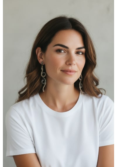 Zr Model Taşlı Yılan Küpe Çok Renkli
