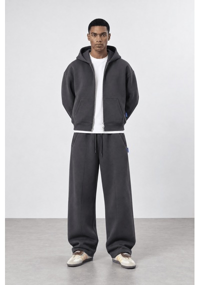 Respire Erkek Basic Panda Baggy Eşofman Altı Füme