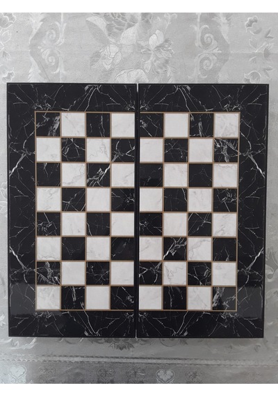 Yenigün Siyah Marble Büyük Tavla Takımı