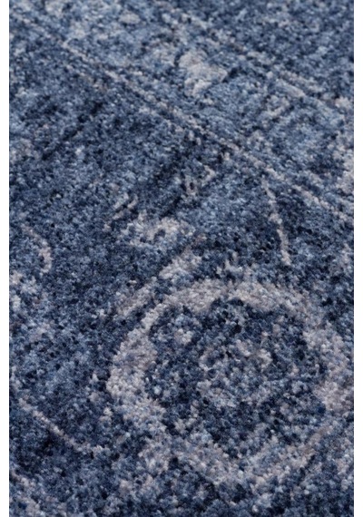 Eko Halı Shıraz Shr 03 Navy Vintage Tarzlı Yumuşak Dokulu Modern Makine Halısı Mavi Gri