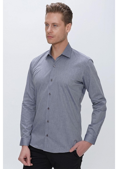 Efor Gk 675 Slim Fit Füme Klasik Gömlek Füme