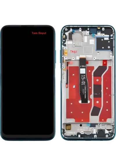 Tkgz - P40 Lite Lcd Ekran Dokunmatik Service Pack - Full Çıtalı Yeşil Siyah