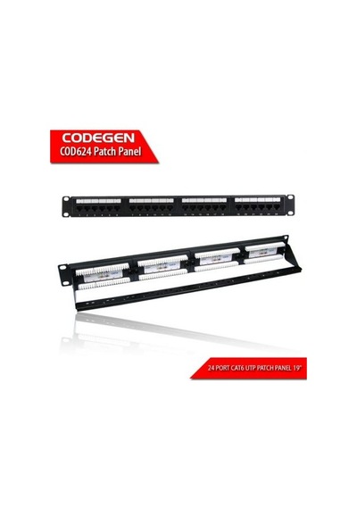 CODEGEN COD624 24 PORT CAT6 UTP 1U PATCH PANEL 19"