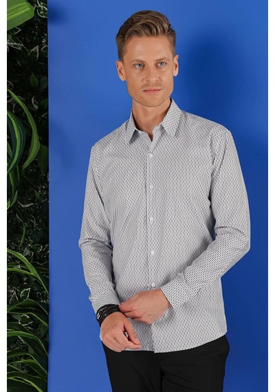 Efor G 1519 Slim Fit Beyaz Spor Gömlek Beyaz
