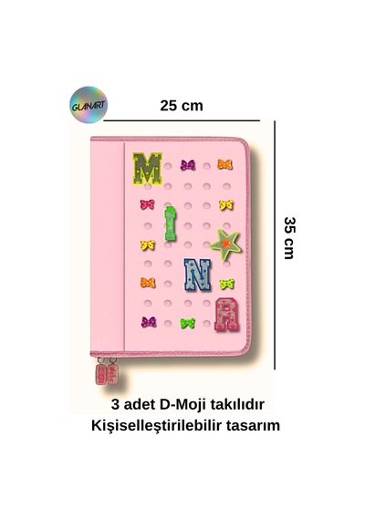 Delik Serisi 25x35 Cm Ödev Dosyası, Abka Taşıyıcı Proje Dosyası Fermuarlı 1 Adet Pembe