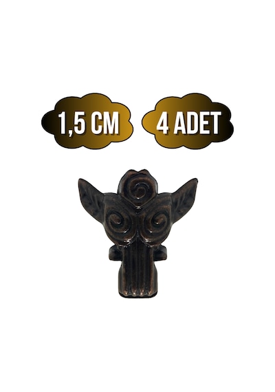 Melek 1.5cm Metal Ayak Çeyiz Ve Hediye Kutusu Mobilya Ayağı 1.5cm Bronz 4 Adet Bronz