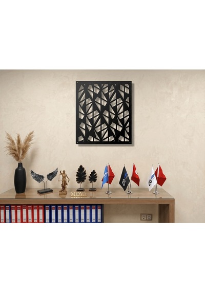 Modern Metal Soyut Geometrik Kristal Desenli Duvar Tablosu Kare Salon Ofis Duvar Dekoru