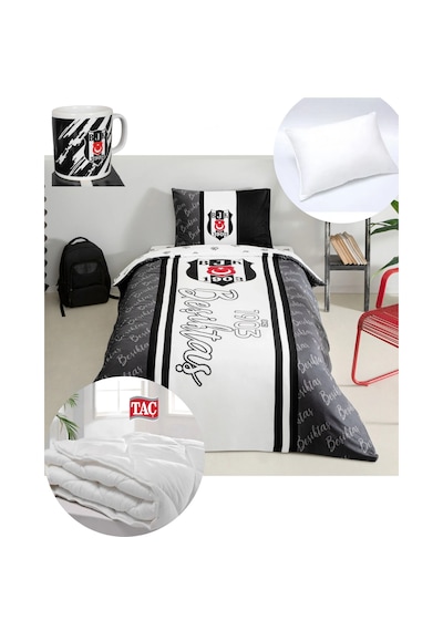 Taç Lisanslı Beşiktaş 1903 Glow Tek Kişilik Pamuk Nevresim Takımı