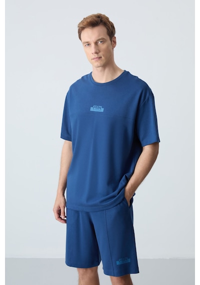 Parlament Pamuklu Kalın Yumuşak Dokulu Oversize Fit Basic Erkek Şort Takım - 85259 Lacivert Parlament Pamuklu Kalın Yumuşak Dokulu Oversize Fit Basic Erkek Şort Takım - 85259 Lacivert