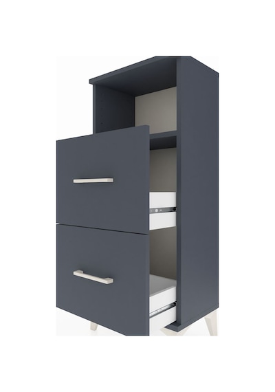 Arges Komodin Tek Raflı 2 Çekmeceli 44x30x106 Antrasit-antrasit Antrasit